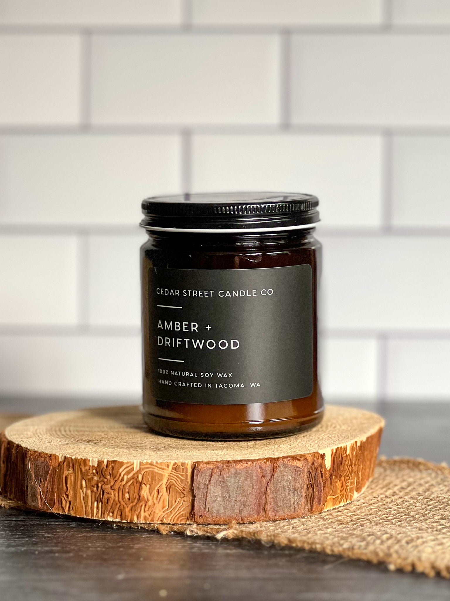 Amber + Driftwood Candle – A Warm, Inviting Escape – Cedar Street